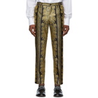 Dolce and Gabbana Black and Gold Jacquard Trousers