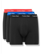 CALVIN KLEIN UNDERWEAR - Three-Pack Stretch-Cotton Boxer Briefs - Black - M