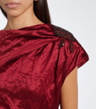 Erdem Draped embellished satin gown
