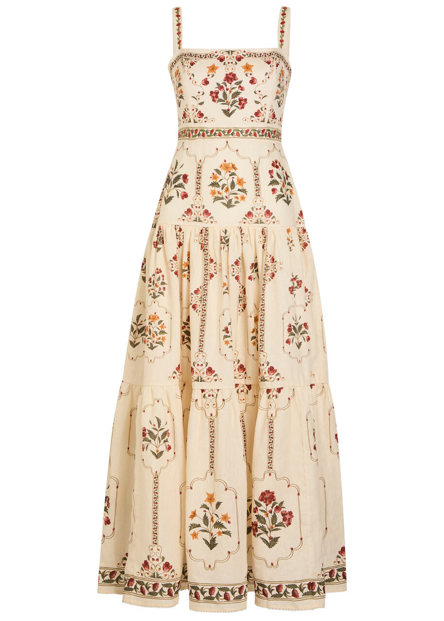 Agua BY Agua Bendita Lina Printed Linen Maxi Dress Multicoloured