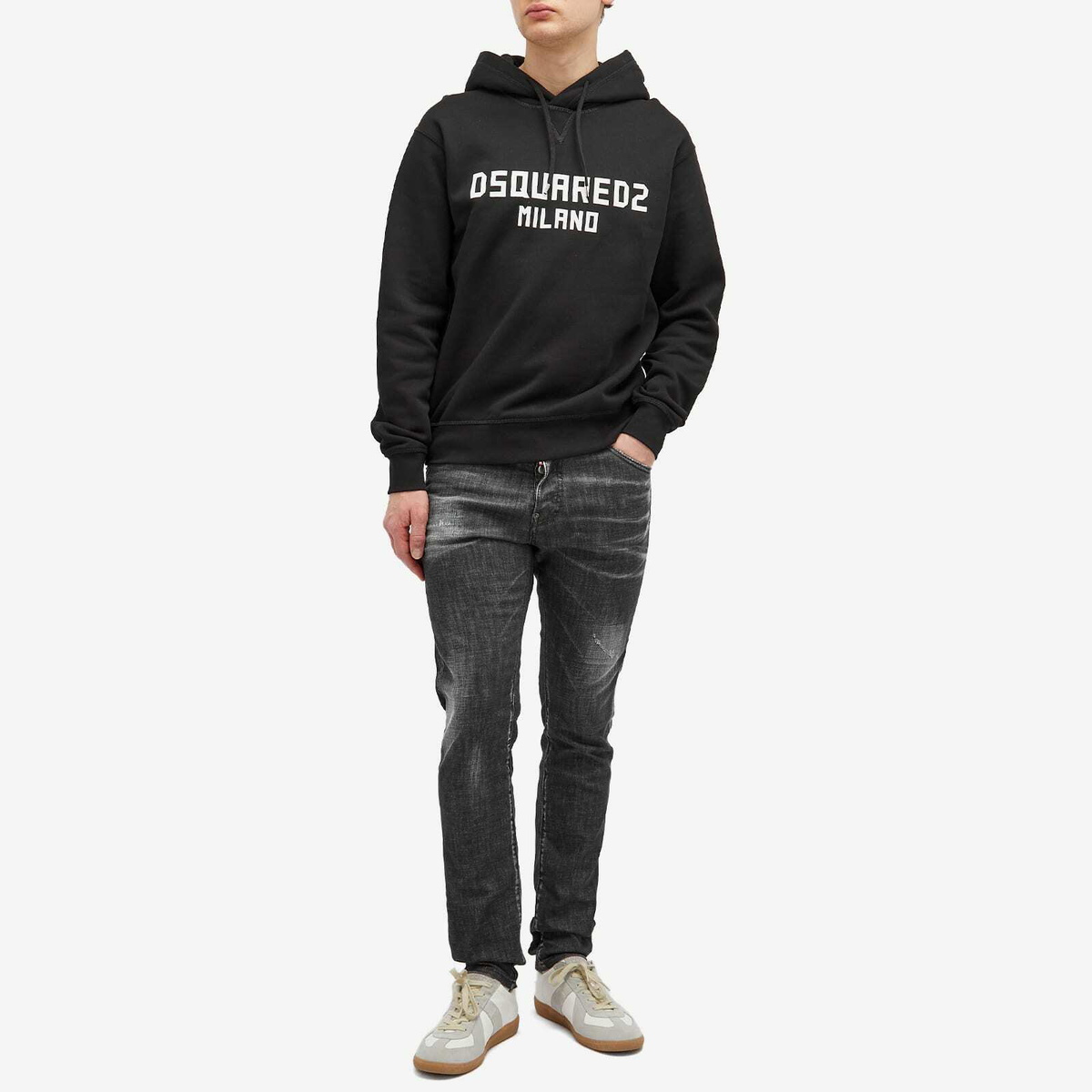 Dsquared2 Men's Cool Fit Hoodie in Black/White Print