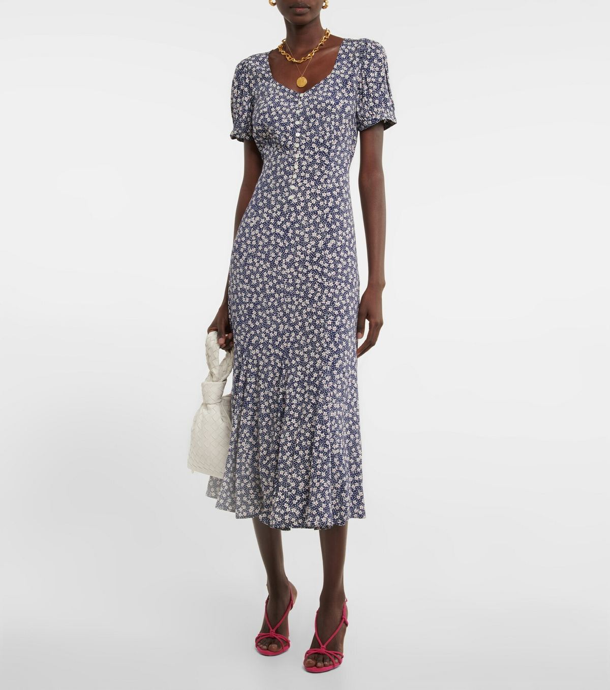 Polo Ralph Lauren - Floral puff-sleeve crêpe midi dress