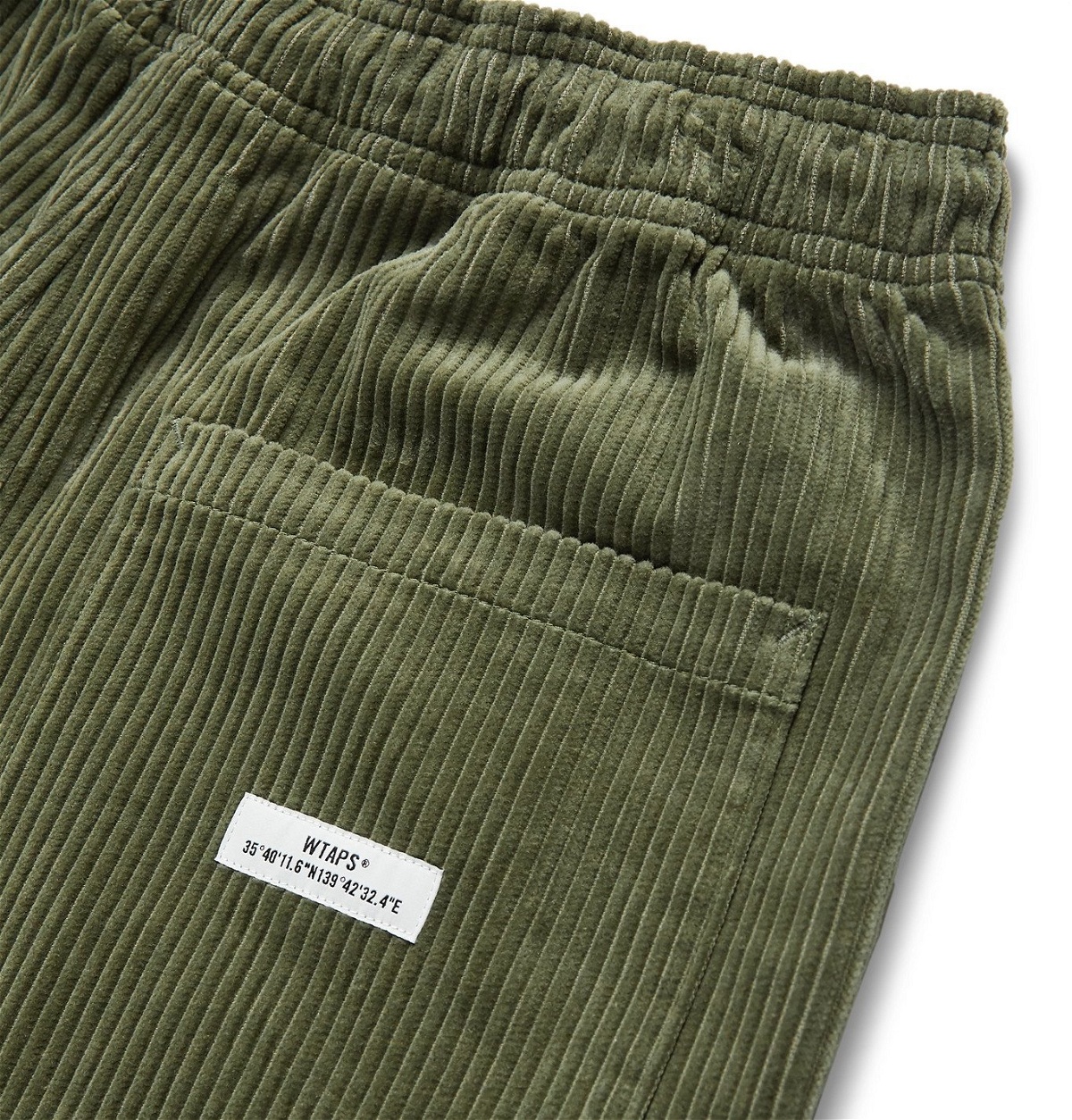 WTAPS - Chef Cropped Cotton-Corduroy Drawstring Trousers - Green WTAPS
