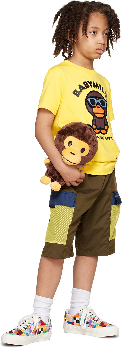 BAPE Kids Yellow Baby Milo Sunglass Patch T-Shirt