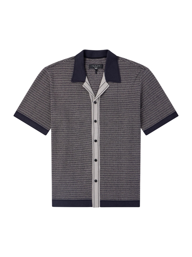 Photo: Rag & Bone - Camp-Collar Cotton-Blend Shirt - Blue