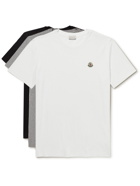 Moncler - Three-Pack Logo-Appliquéd Cotton-Jersey T-Shirts - Multi