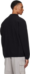 ROA Black Polartec Fleece Button Up Sweater