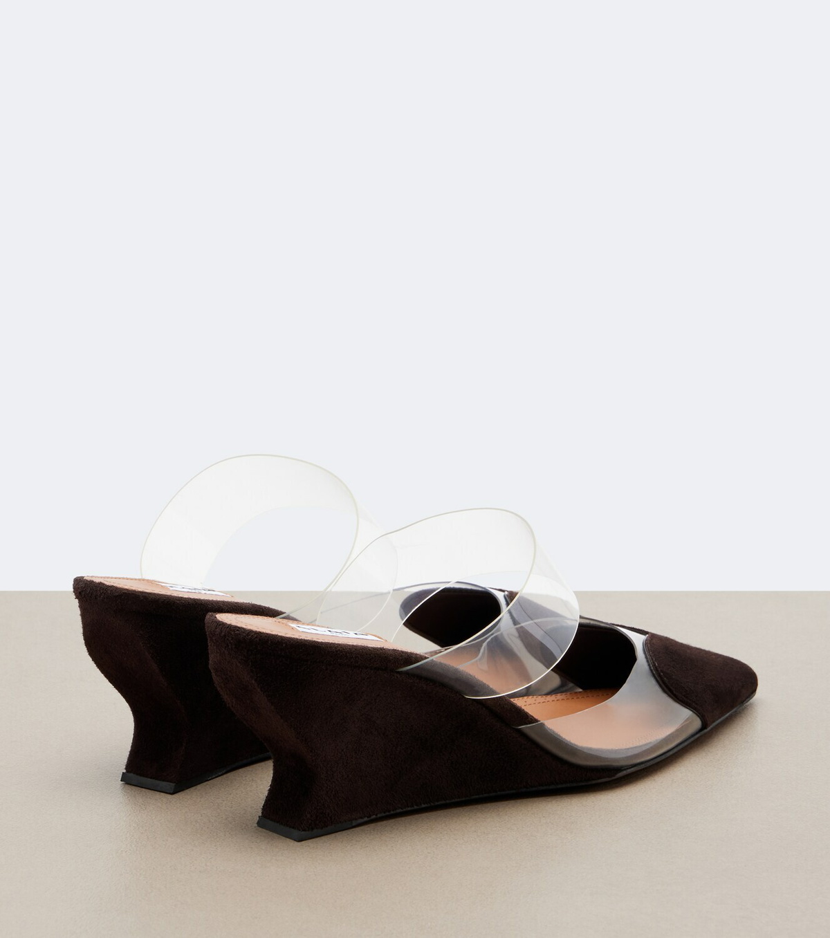 Alaïa Le Cœur suede wedge mules