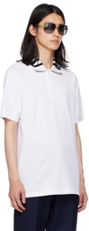 Moschino White Jacquard Polo