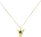 VEERT Gold & Green Deer Necklace