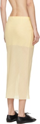 Rier Yellow Wool Gauze Midi Skirt
