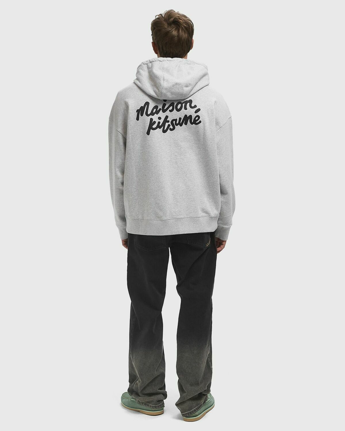 Maison Kitsune HANDWRITING OVERSIZE HOODIE Grey Mens Hoody