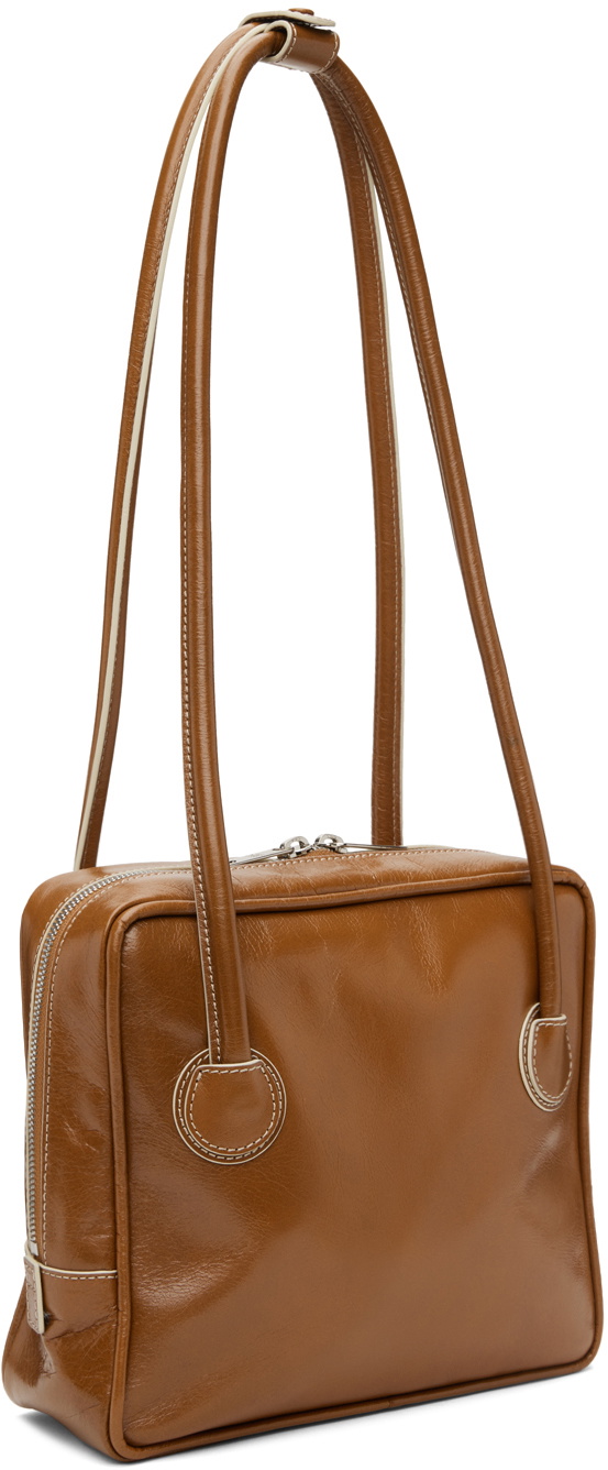 Marge Sherwood Brown Piping Crinkle Bag Marge Sherwood