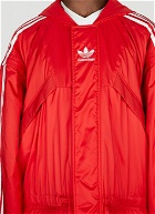 adidas x Balenciaga - Logo Print Parka Coat in Red