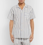 Oliver Spencer Loungewear - Striped Organic Cotton Pyjama Shirt - Blue