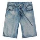 Acne Studios Men's Roland Denim Short in Mid Blue Watermark