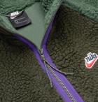 Nike - Sportswear Contrast-Tipped Nylon-Trimmed Fleece Jacket - Green