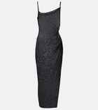 Mugler Asymmetrical sheer maxi dress
