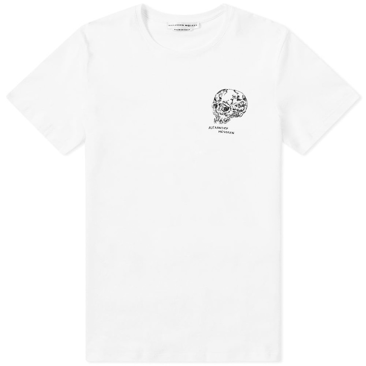 Photo: Alexander McQueen Embroidered Skull Logo Tee