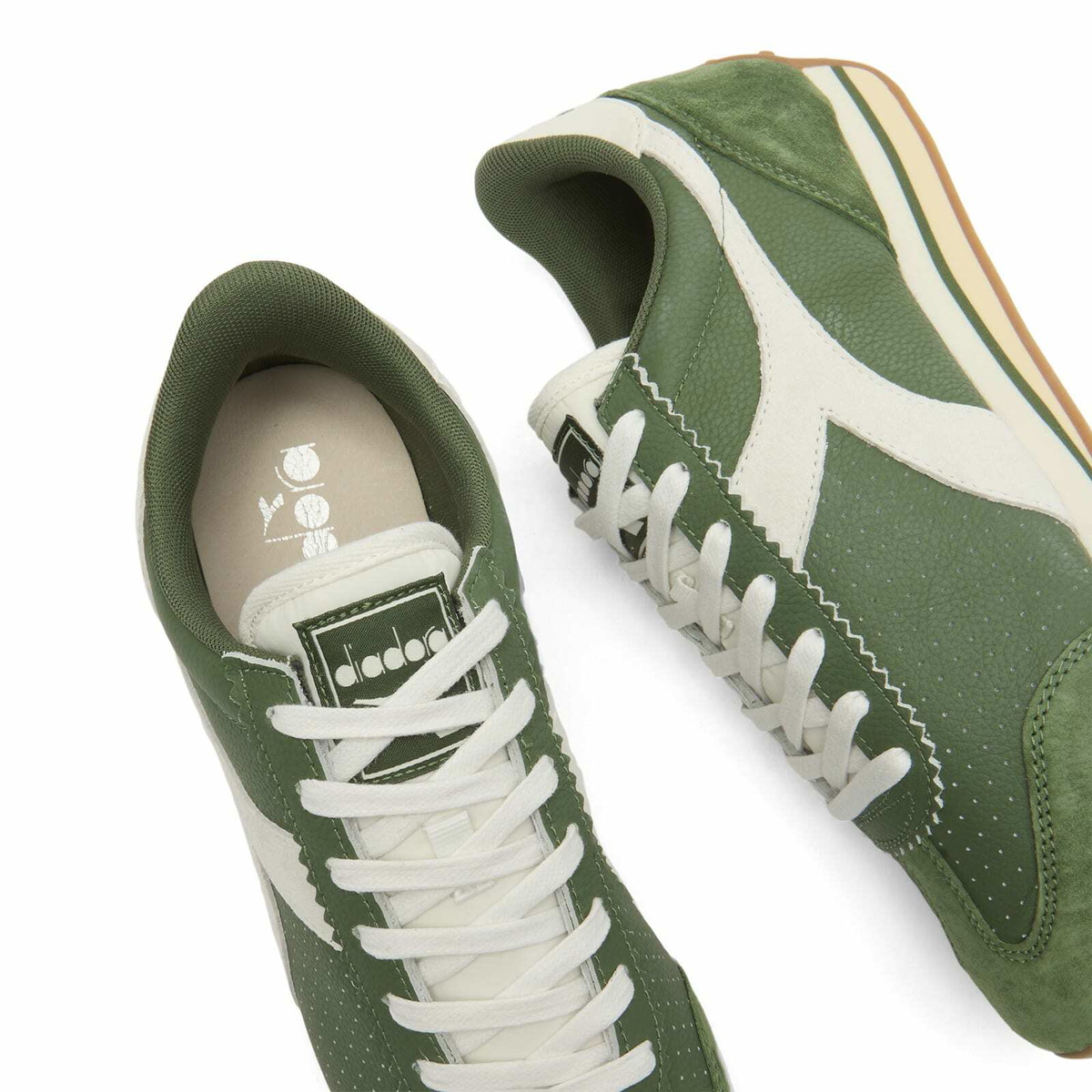Diadora Men's Rally Punched Sneaker in Green Botanic