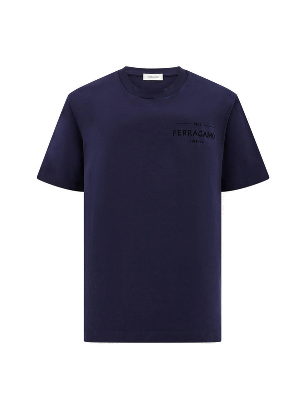 Photo: Ferragamo Mens Logo T-shirt in Blue
