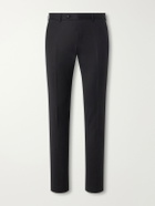 Canali - Slim-Fit Tapered Wool-Twill Suit Trousers - Black
