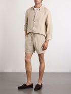 James Perse - Straight-Leg Garment-Dyed Linen Drawstring Shorts - Neutrals