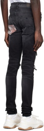 AMIRI Black Hibiscus Artpatch Jeans