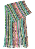 Missoni Zigzag-intarsia Fine-knit Scarf - Blue - One Size