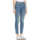 Re/Done Blue Originals High-Rise Ankle Crop Stretch Jeans