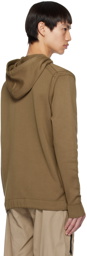 C.P. Company Brown Garment-Dyed Hoodie