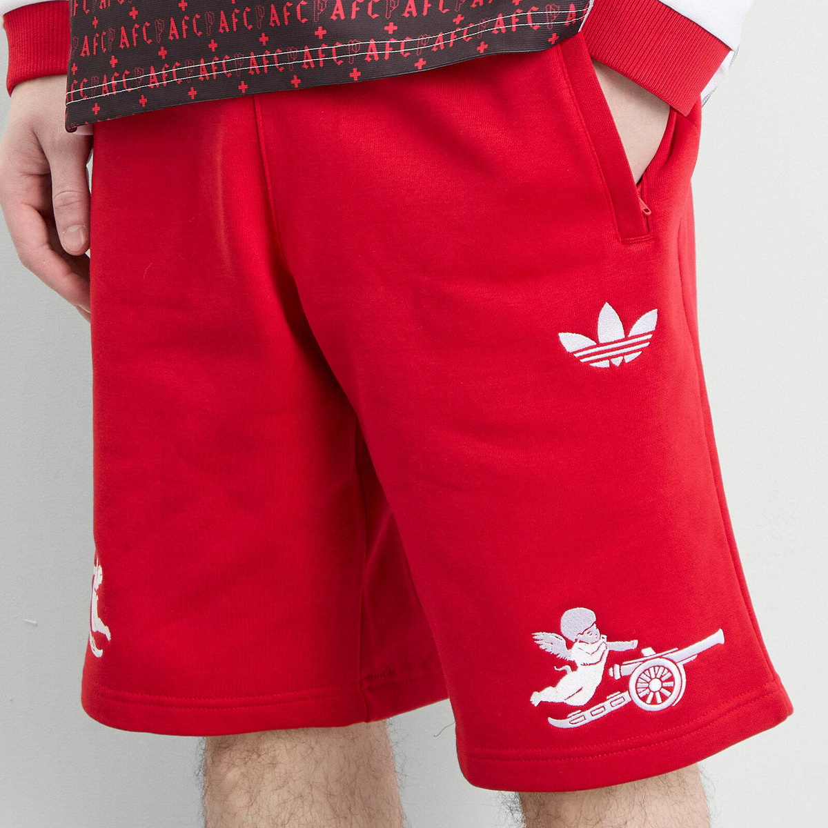 Adidas Men's x Places+Faces x Arsenal FC Shorts in Better Scarlet