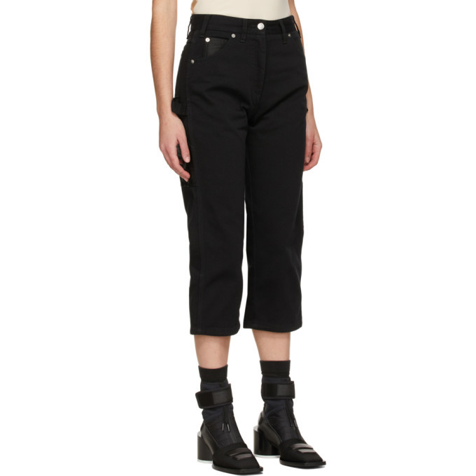 MM6 Maison Margiela Black Cropped Work Jeans