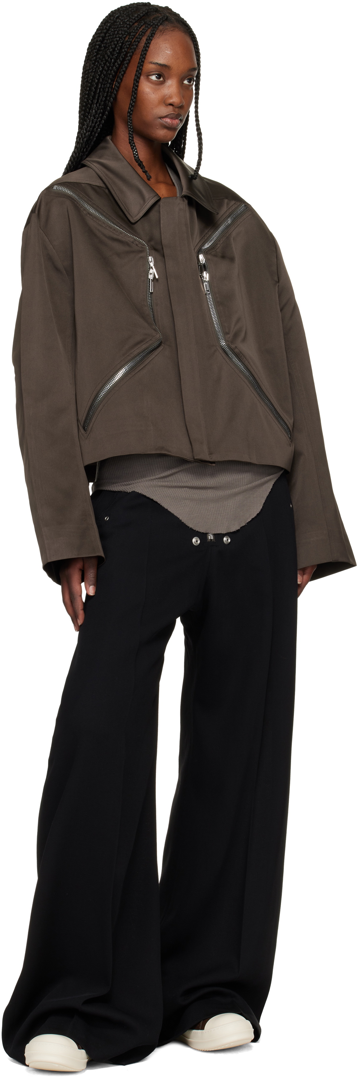 Rick Owens Brown Temple Extreme Low Sneakers