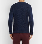 Altea - Mélange Cable-Knit Virgin Wool Sweater - Men - Blue