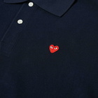 Comme des Garçons Play Men's Little Red Heart Polo Shirt in Navy