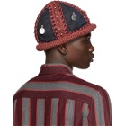 Nicholas Daley Black and Red Handknit Bucket Hat
