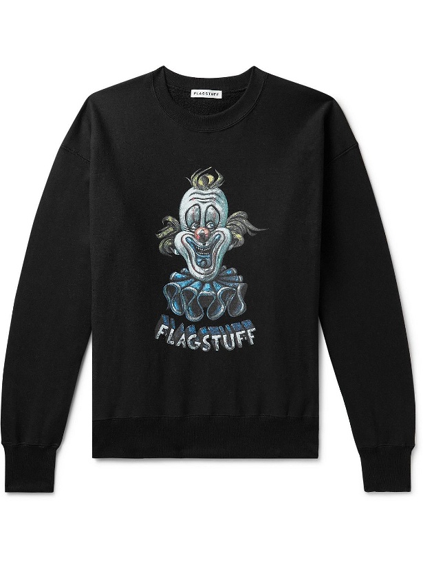 Photo: Flagstuff - Printed Cotton-Jersey Sweatshirt - Black
