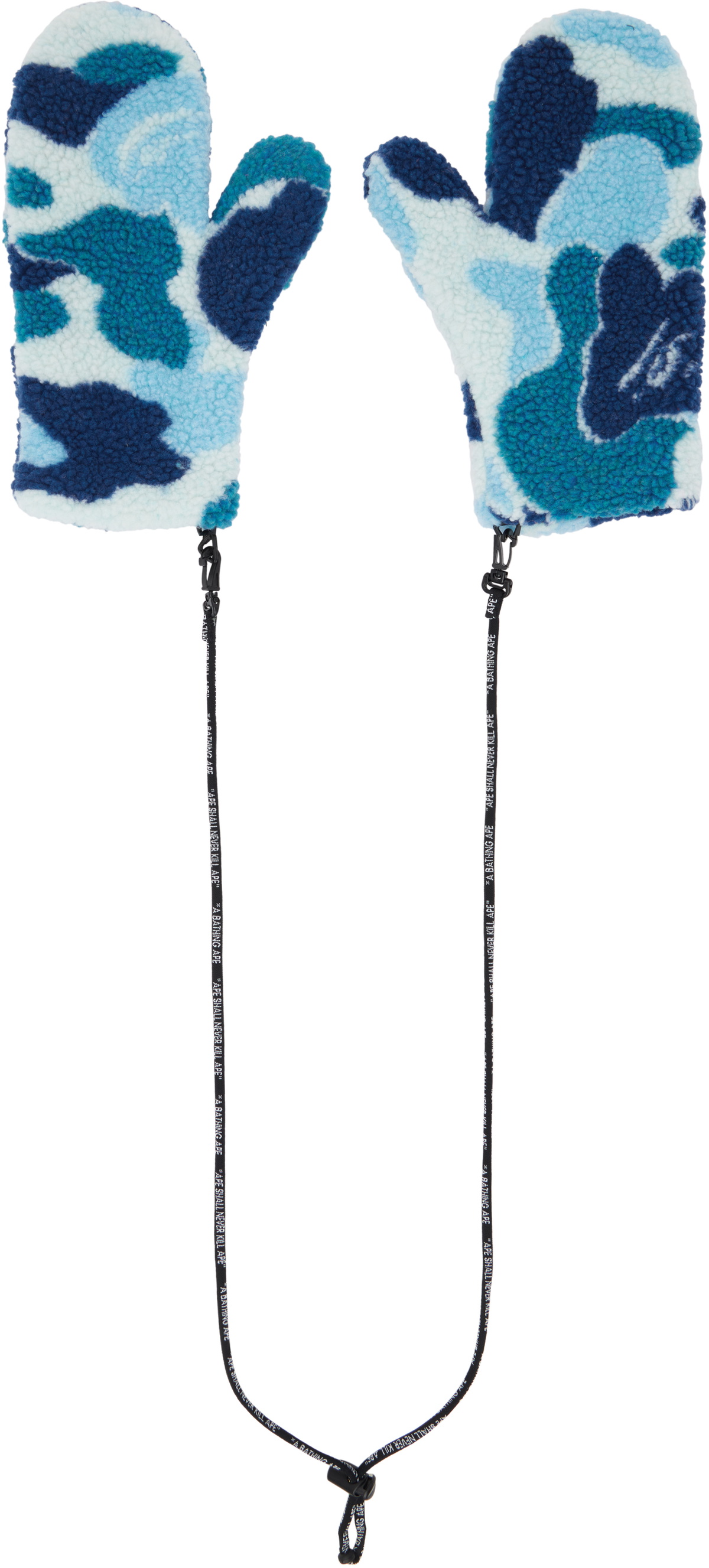 BAPE Blue Abc Camo Boa Mitts