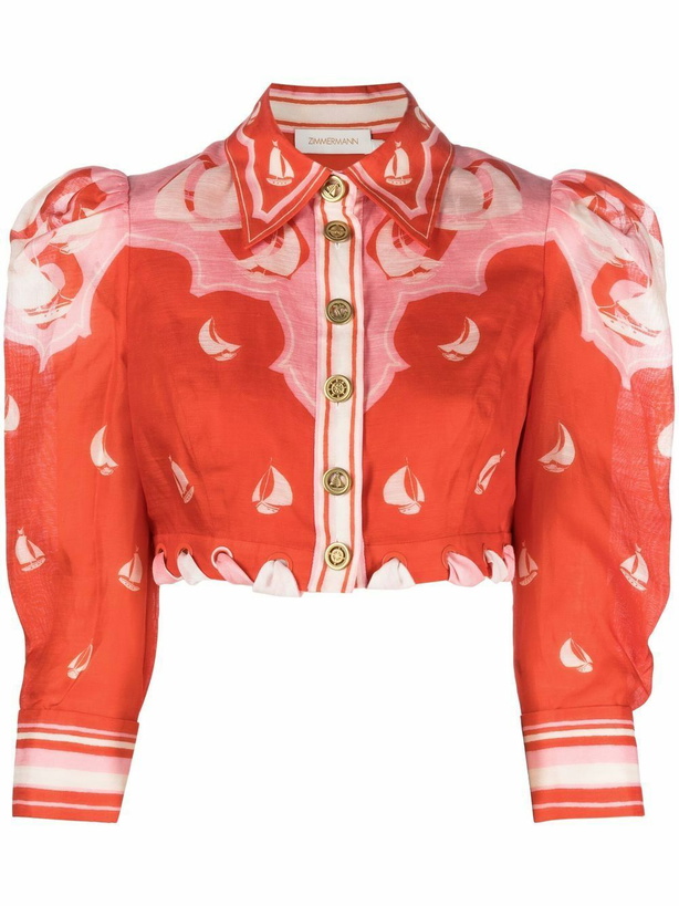 Photo: ZIMMERMANN - Silk Blend Cropped Shirt