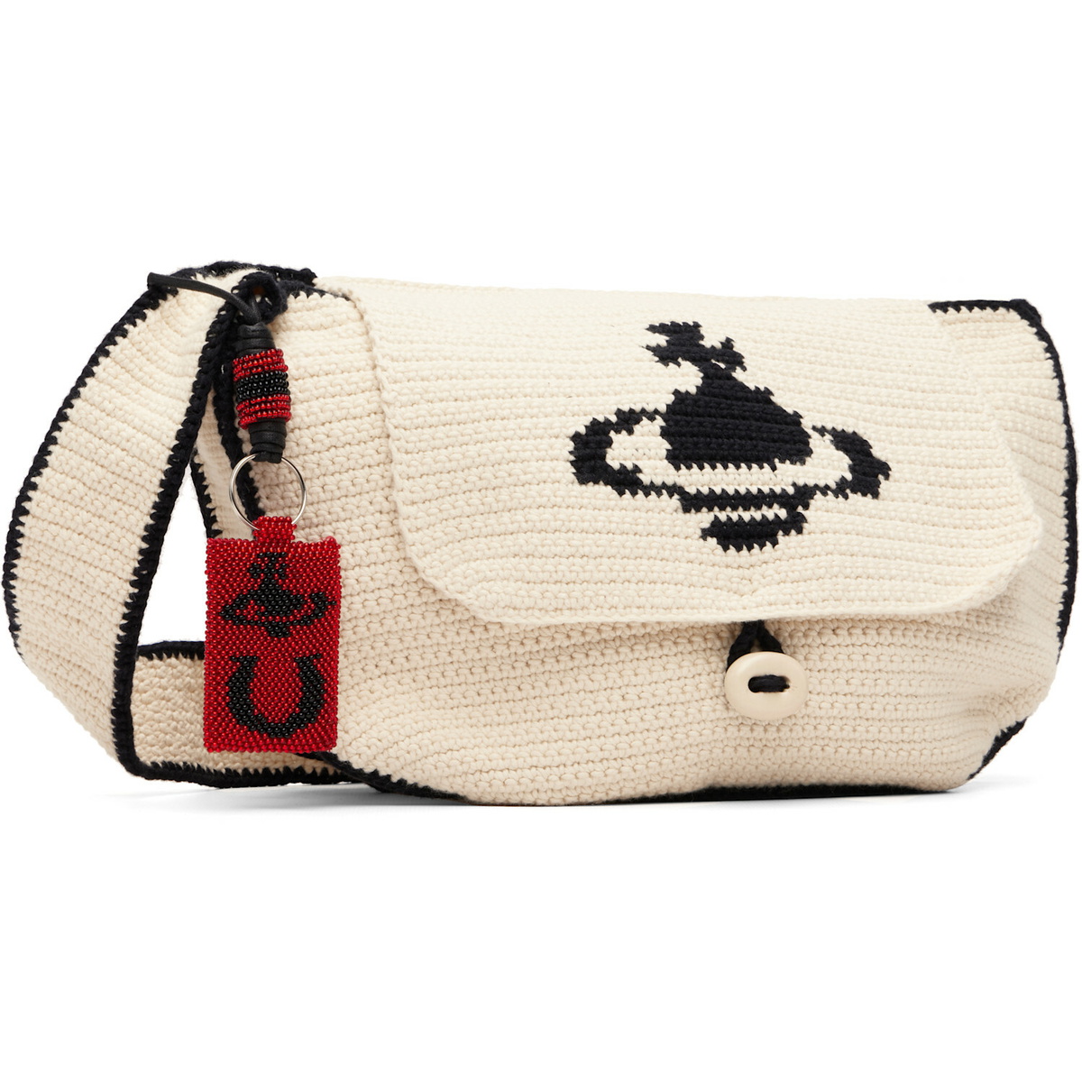 Vivienne Westwood Beige Lucky Halfmoon Crochet Bag