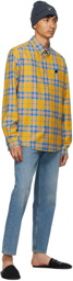 We11done Yellow Check Logo Print Shirt