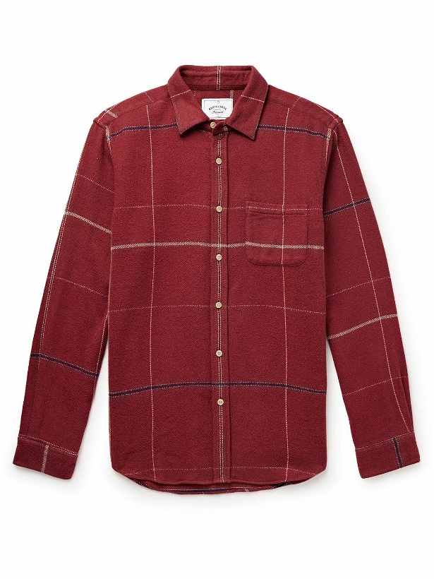 Photo: Portuguese Flannel - Torso Checked Cotton-Flannel Shirt - Red
