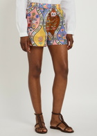 Borgo DE Nor Bizzy Floral-printed Semi-sheer Woven Shorts Multicoloured