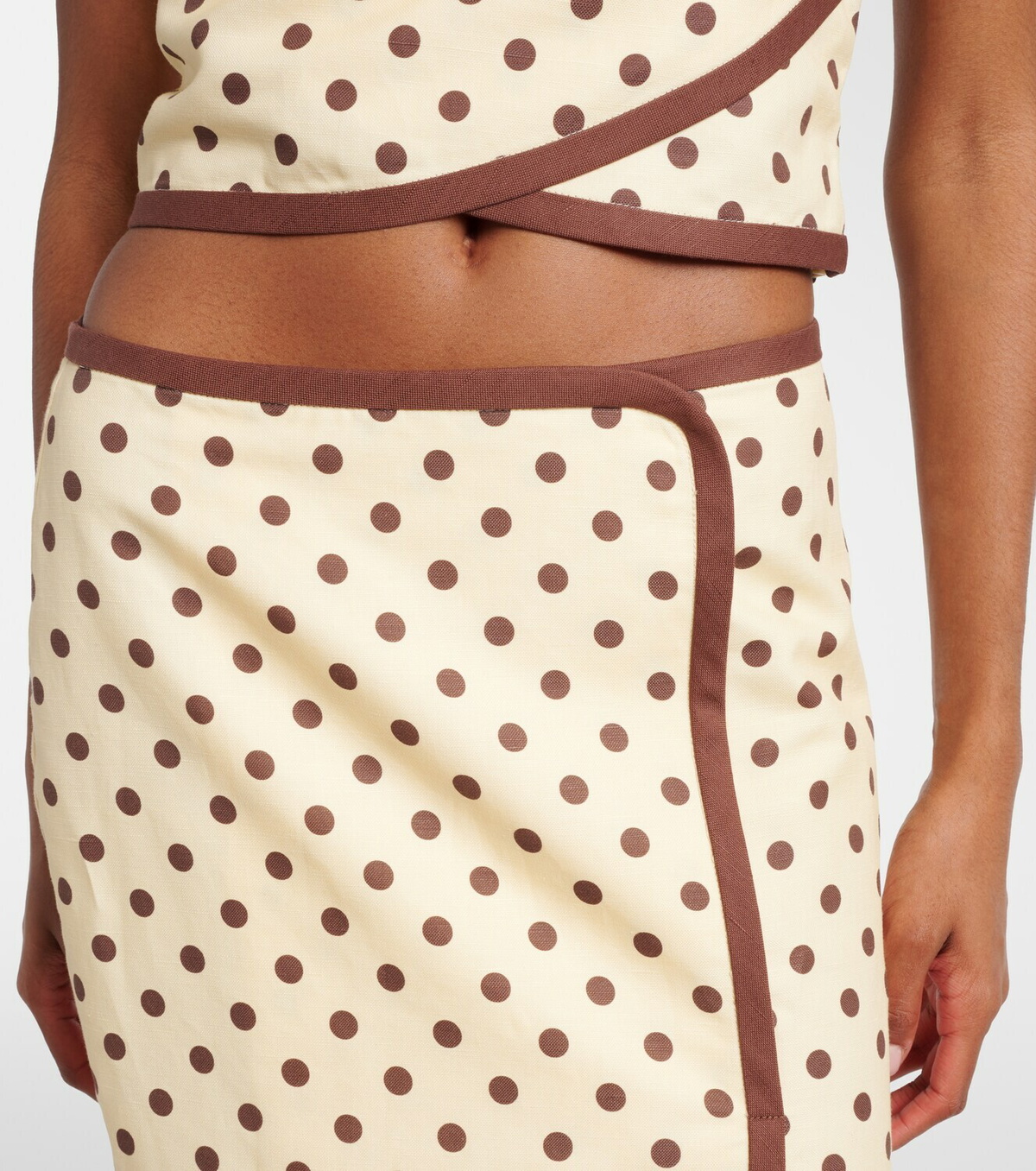 Posse Bowie linen and cotton wrap skirt