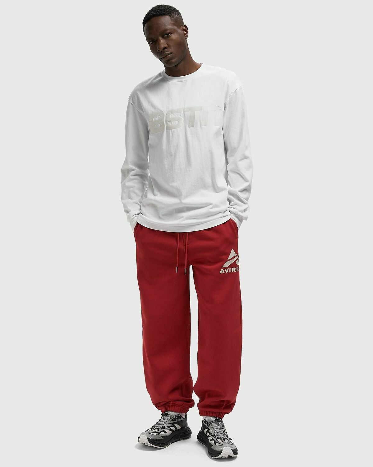 Avirex STACKED LOGO JOGGER Red Mens Sweatpant