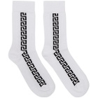 Versace White and Black Greek Socks