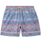 Faherty - Beacon Wide-Leg Mid-Length Printed Swim Shorts - Blue