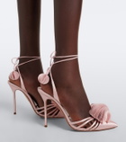 Aquazzura Wild Bloom satin slingback pumps