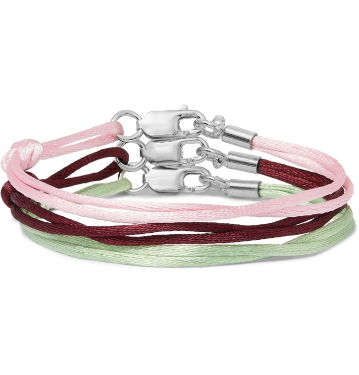 Photo: Rubinacci - Set of Three Silk Bracelets - Pink